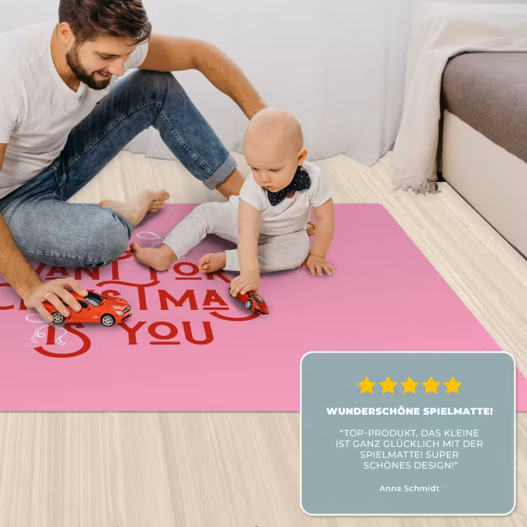 Spielmatte - Text – Weihnachten – Rosa – Rot — 4