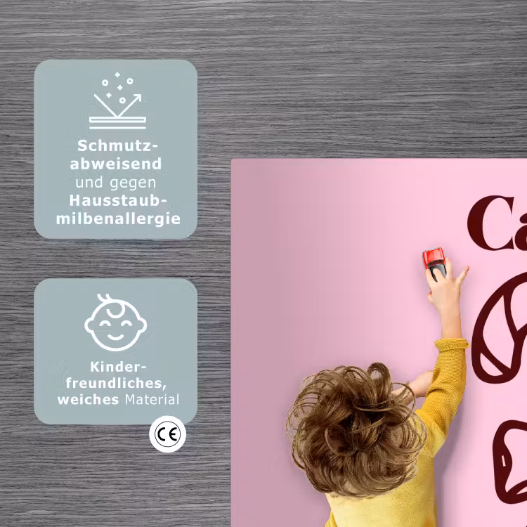 Spielmatte - Weihnachten – Süßigkeiten – Text – Braun – Rosa — 3