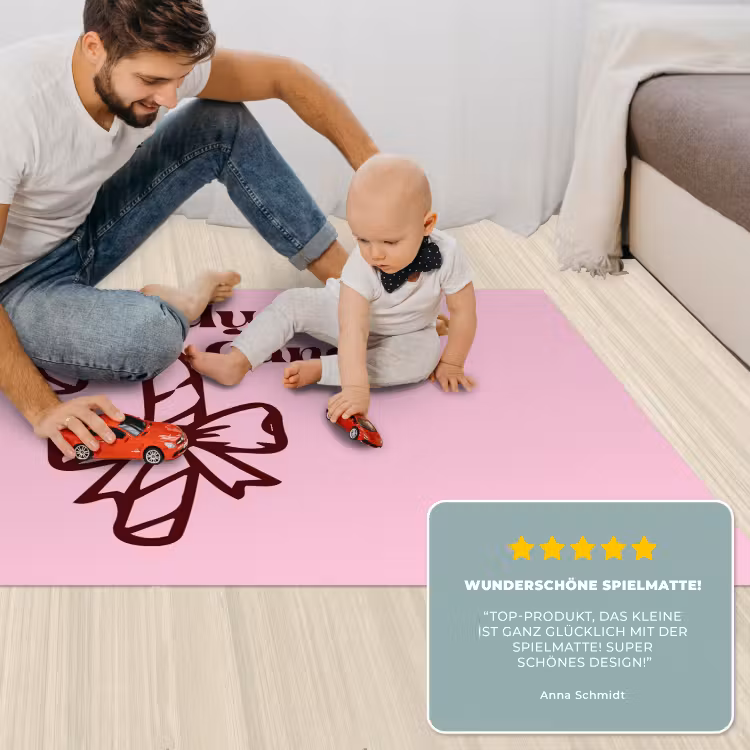 Spielmatte - Weihnachten – Süßigkeiten – Text – Braun – Rosa — 4
