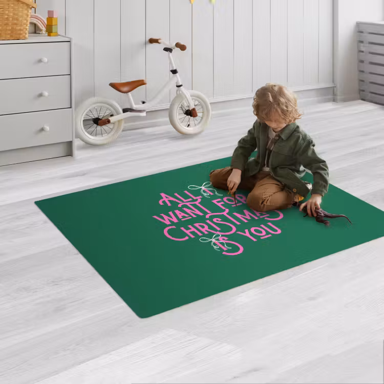 Spielmatte - Weihnachten – Text – Rosa – Grün — 2