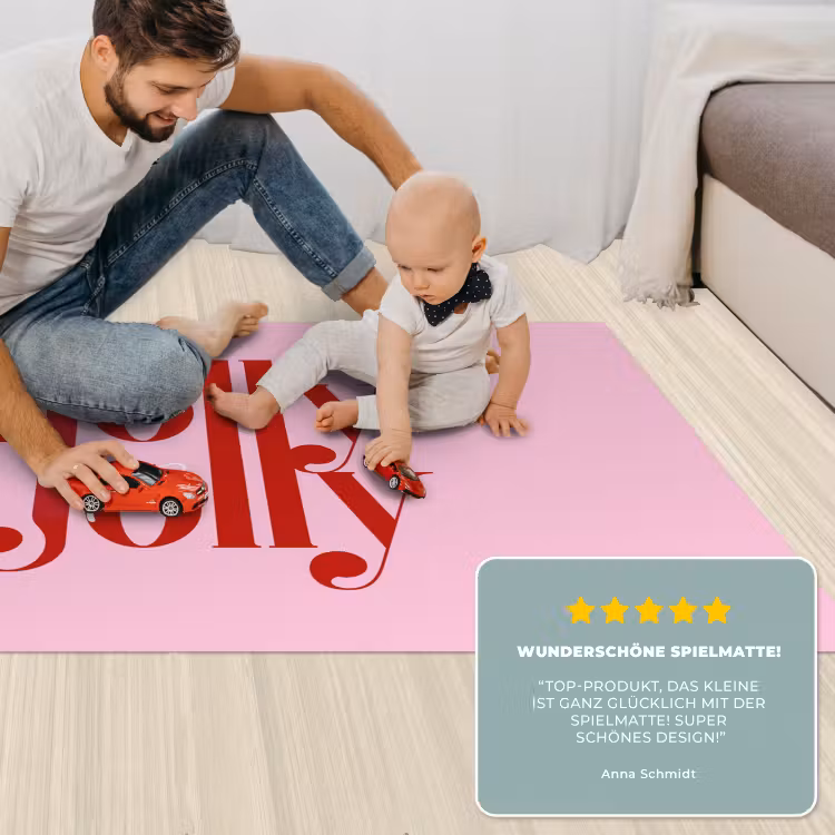 Spielmatte - Weihnachten – Text – Rot – Rosa — 4