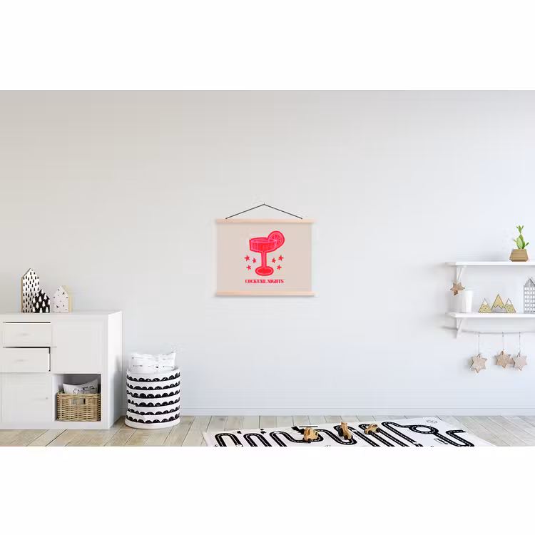 Stoffbild - Cocktail – Weihnachten – Beige – Rosa — 2