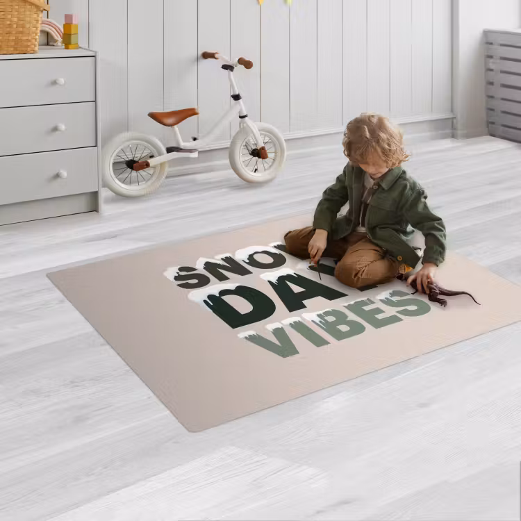 Spielmatte - Schnee – Text – Weihnachten – Beige — 2