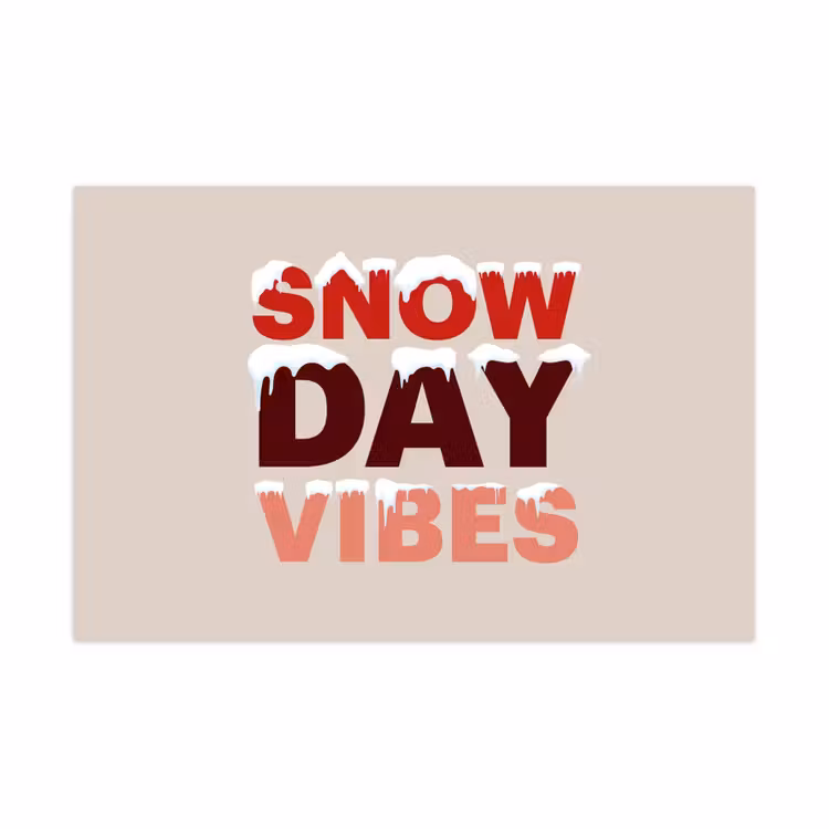Spielmatte - Schnee – Weihnachten – Text – Rot — 1