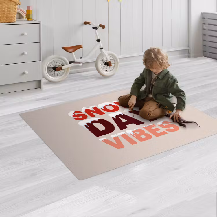 Spielmatte - Schnee – Weihnachten – Text – Rot — 2