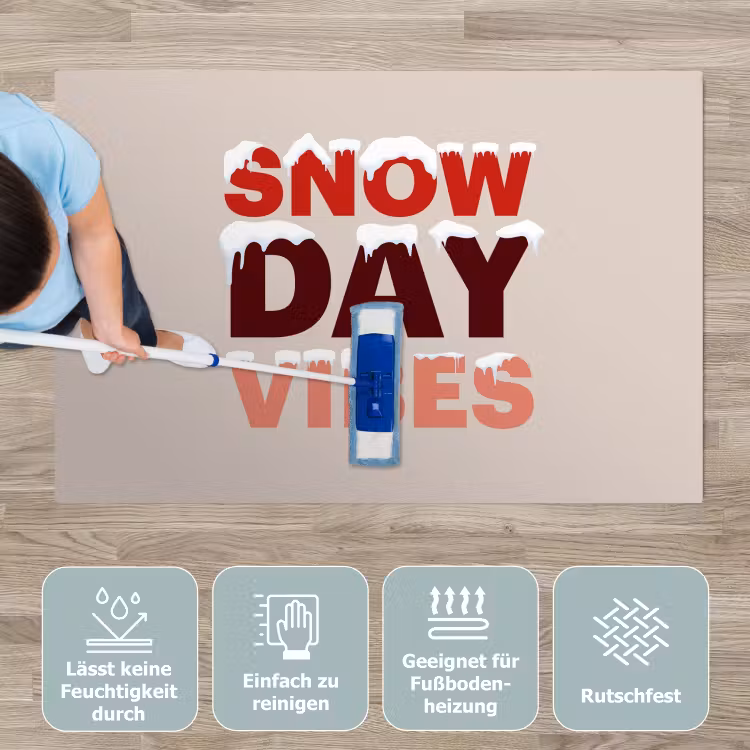 Spielmatte - Schnee – Weihnachten – Text – Rot — 5
