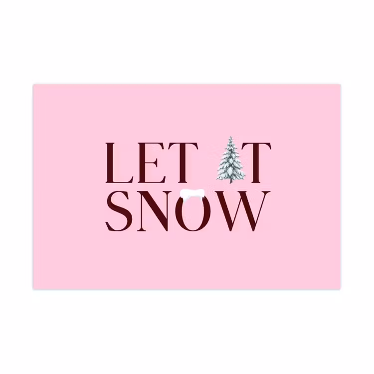 Spielmatte - Weihnachten – Text – Schnee – Rosa — 1
