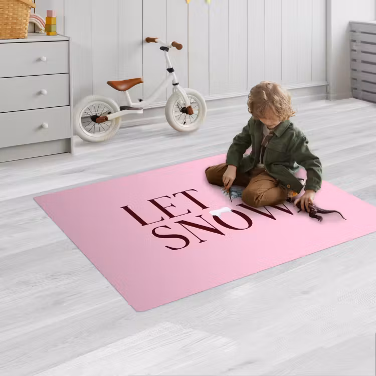 Spielmatte - Weihnachten – Text – Schnee – Rosa — 2