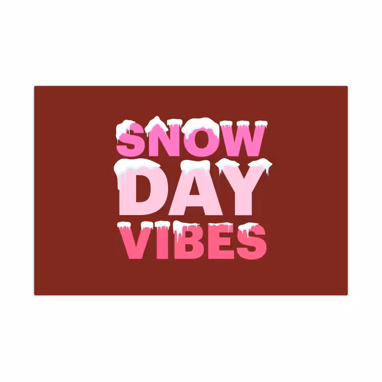 Spielmatte - Weihnachten – Text – Schnee – Rot – Rosa — 1