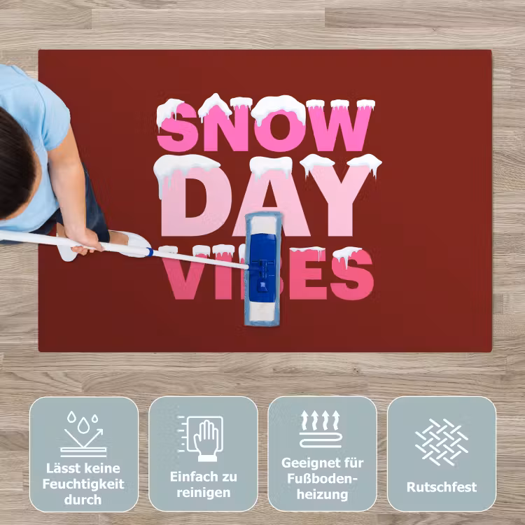 Spielmatte - Weihnachten – Text – Schnee – Rot – Rosa — 5
