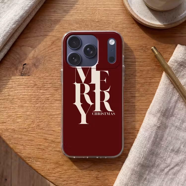 Handyhülle - Merry – Text – Dunkel – Rot — 2