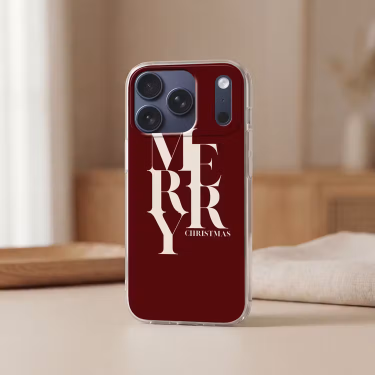 Handyhülle - Merry – Text – Dunkel – Rot — 3