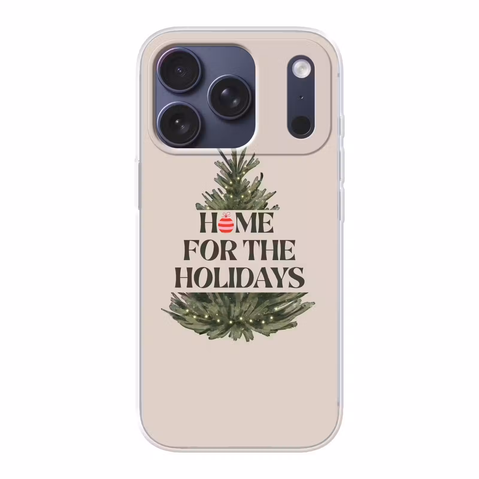 Handyhülle - Weihnachten – Text – Weihnachtsbaum – Beige — 1