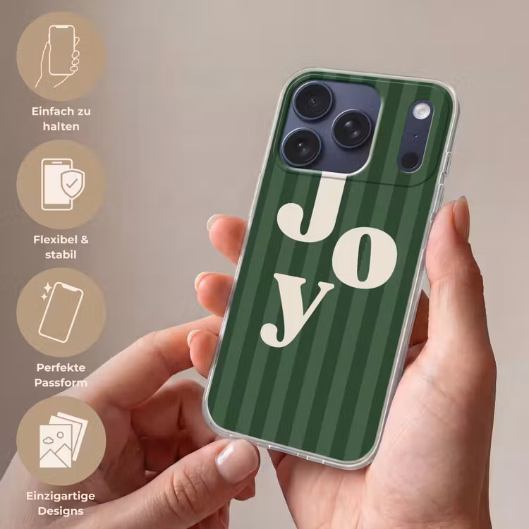 Handyhülle - Joy – Weihnachten – Text – Grün — 4