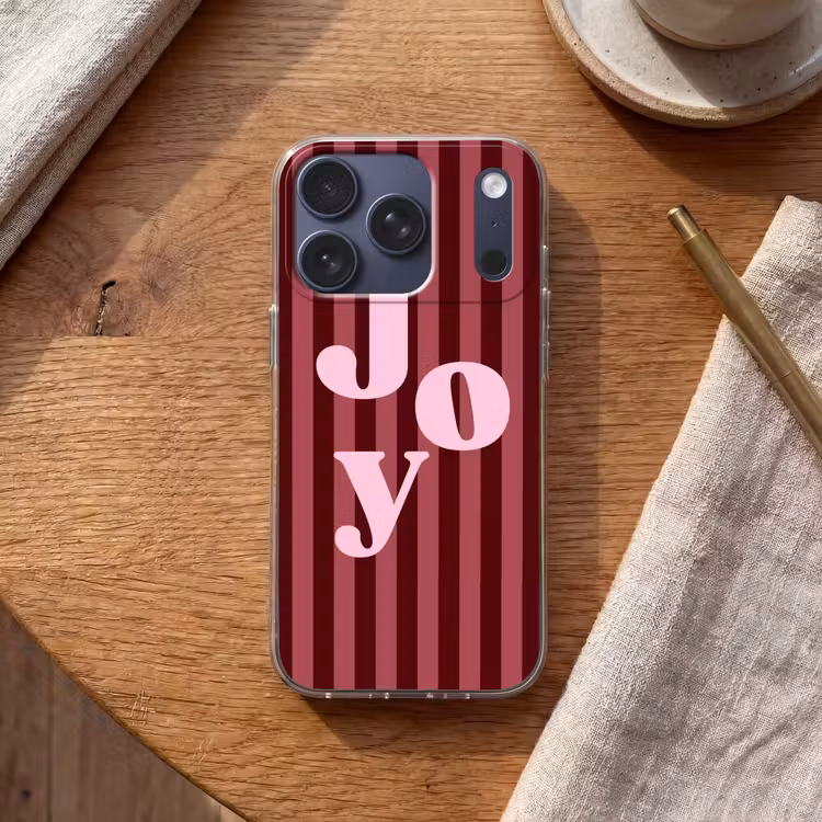 Handyhülle - Joy – Weihnachten – Text – Rosa — 2