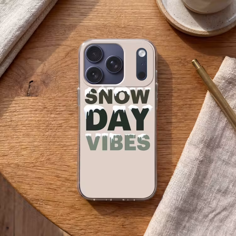 Handyhülle - Schnee – Text – Weihnachten – Beige — 2