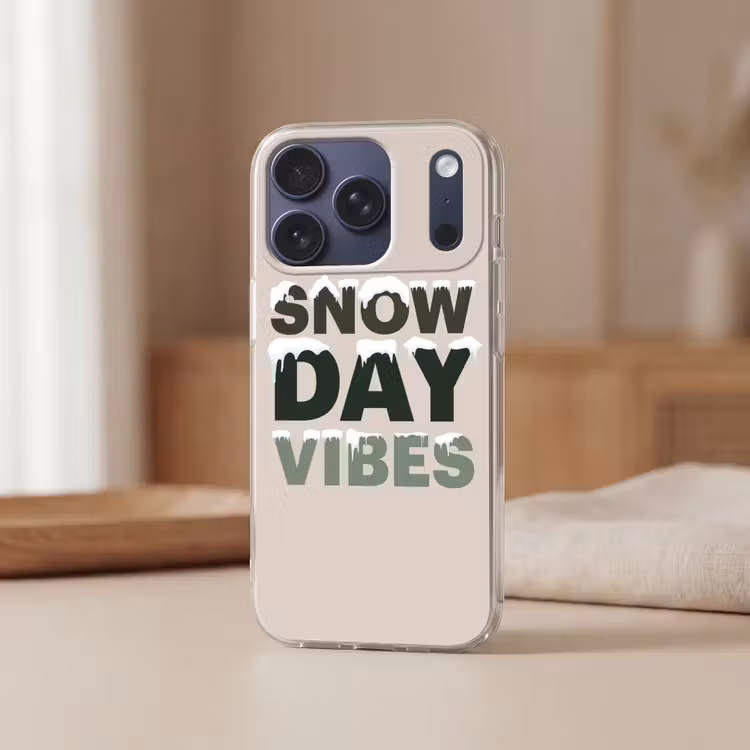 Handyhülle - Schnee – Text – Weihnachten – Beige — 3