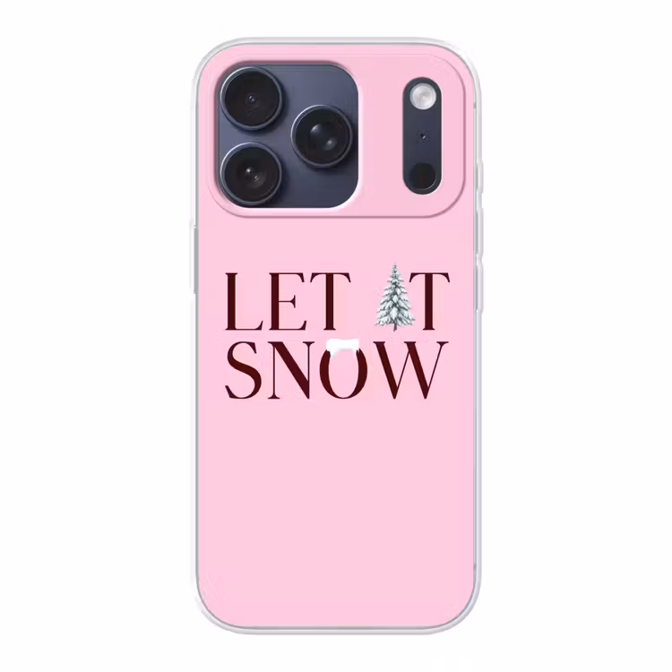 Handyhülle - Weihnachten – Text – Schnee – Rosa — 1