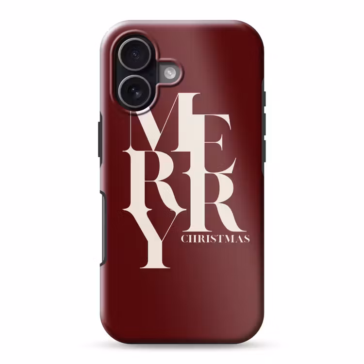 Handyhülle Toughcase - Merry – Text – Dunkel – Rot — 1
