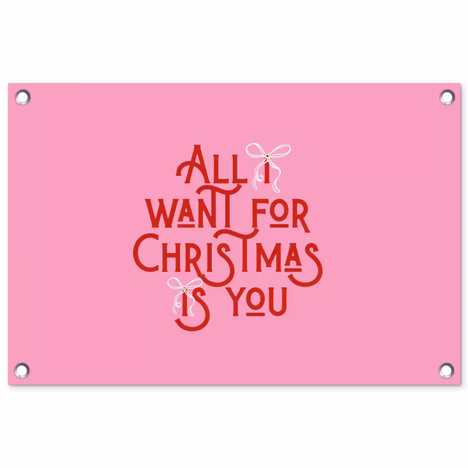 Gartenposter - Text – Weihnachten – Rosa – Rot — 1