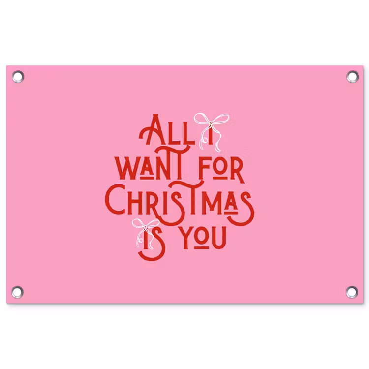 Gartenposter - Text – Weihnachten – Rosa – Rot — 1