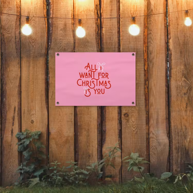 Gartenposter - Text – Weihnachten – Rosa – Rot — 2