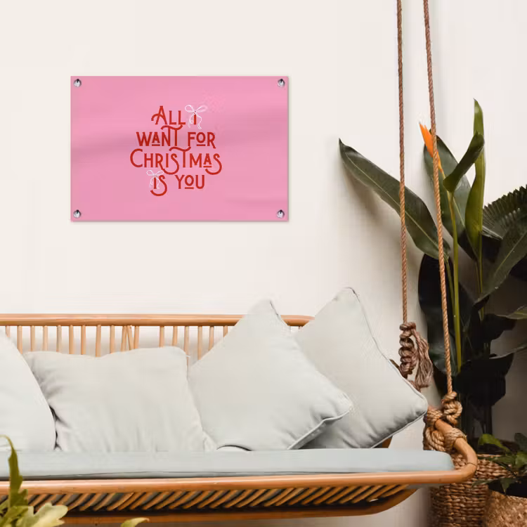 Gartenposter - Text – Weihnachten – Rosa – Rot — 4