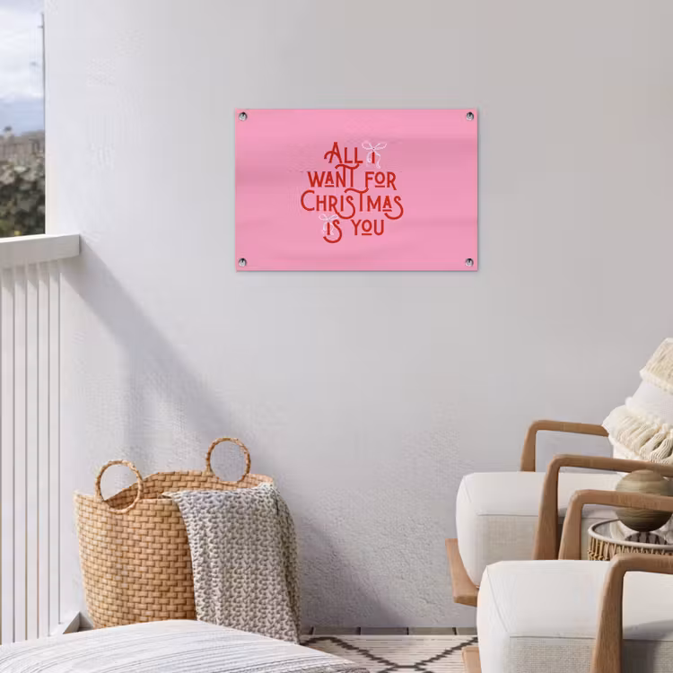 Gartenposter - Text – Weihnachten – Rosa – Rot — 5