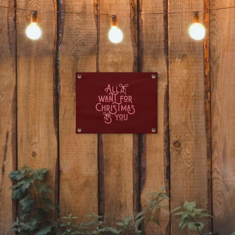 Gartenposter - Text – Weihnachten – Rot – Rosa — 2