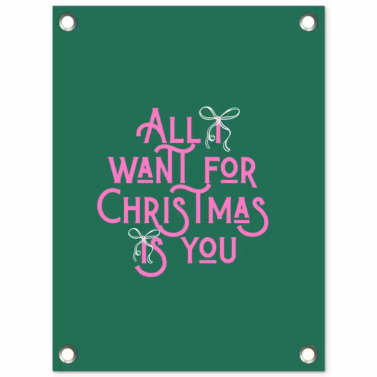 Gartenposter - Weihnachten – Text – Rosa – Grün — 1
