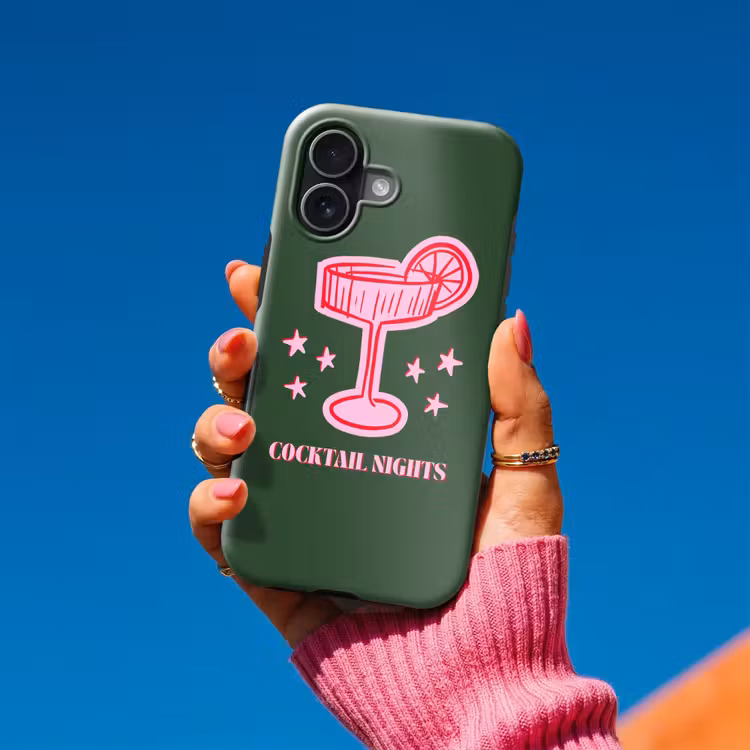 Handyhülle Toughcase - Cocktail – Weihnachten – Rosa – Grün — 2