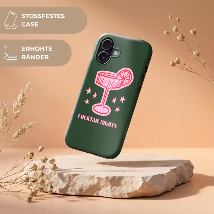 Handyhülle Toughcase - Cocktail – Weihnachten – Rosa – Grün — 5