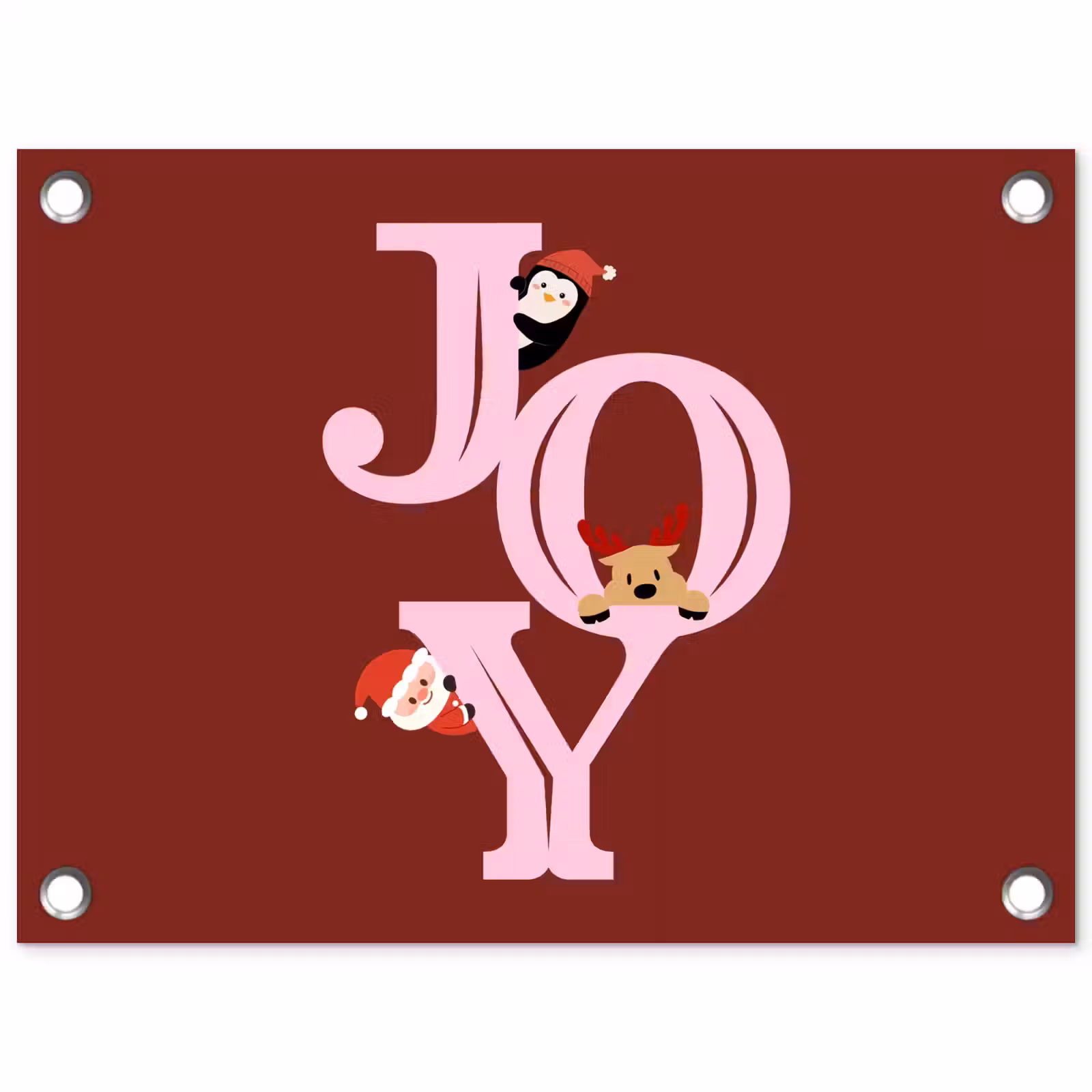 Gartenposter - Freude – Weihnachten – Animation – Rot – Rosa — 1