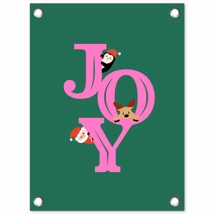 Gartenposter - Freude – Weihnachten – Animation – Rosa – Grün — 1