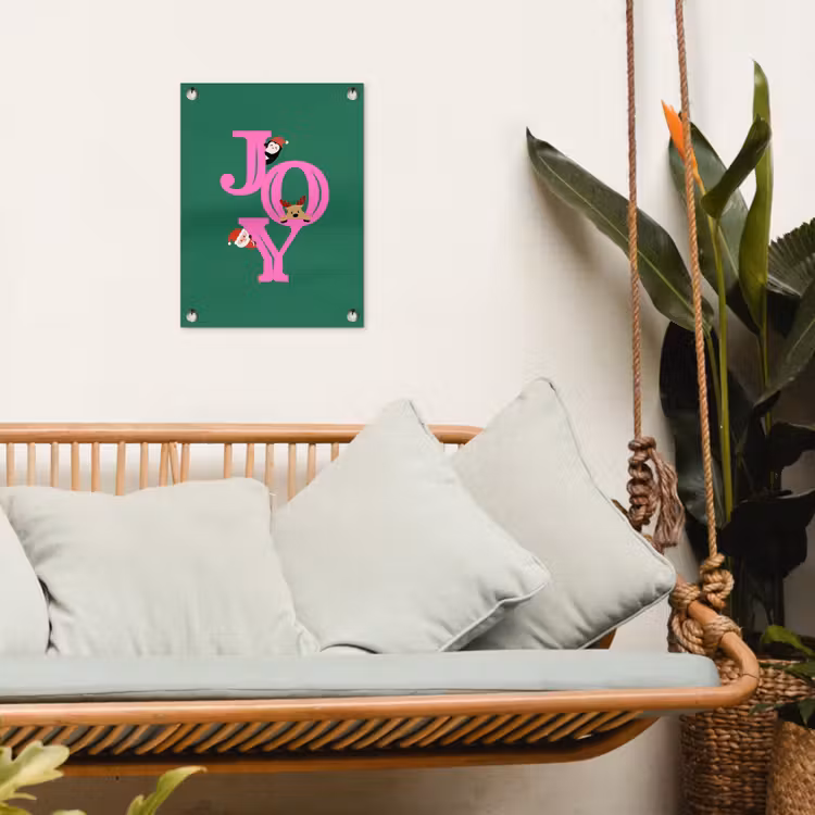 Gartenposter - Freude – Weihnachten – Animation – Rosa – Grün — 4