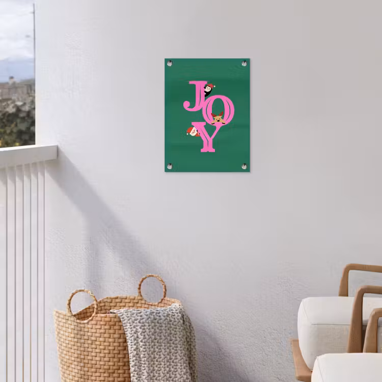Gartenposter - Freude – Weihnachten – Animation – Rosa – Grün — 5