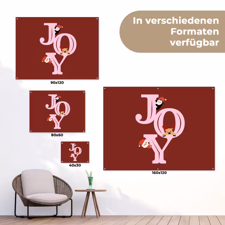 Gartenposter - Freude – Weihnachten – Animation – Rot – Rosa — 6