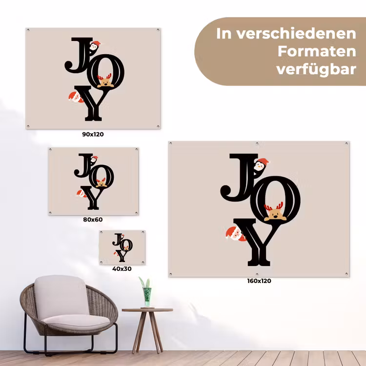 Gartenposter - Joy – Animation – Schwarz – Weihnachten — 6