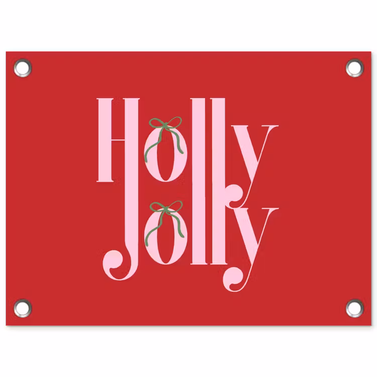 Gartenposter - Weihnachten – Rosa – Rot – Text — 1