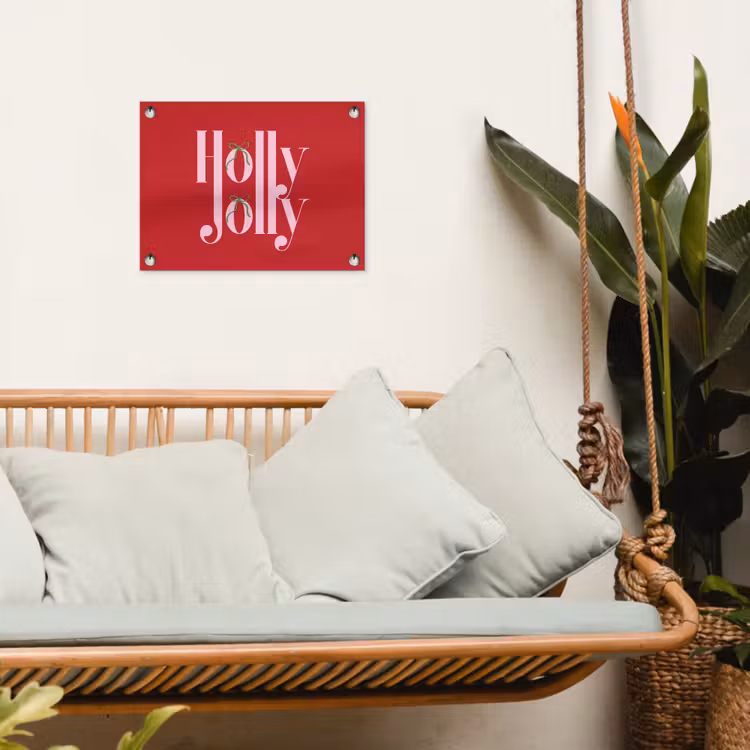 Gartenposter - Weihnachten – Rosa – Rot – Text — 4