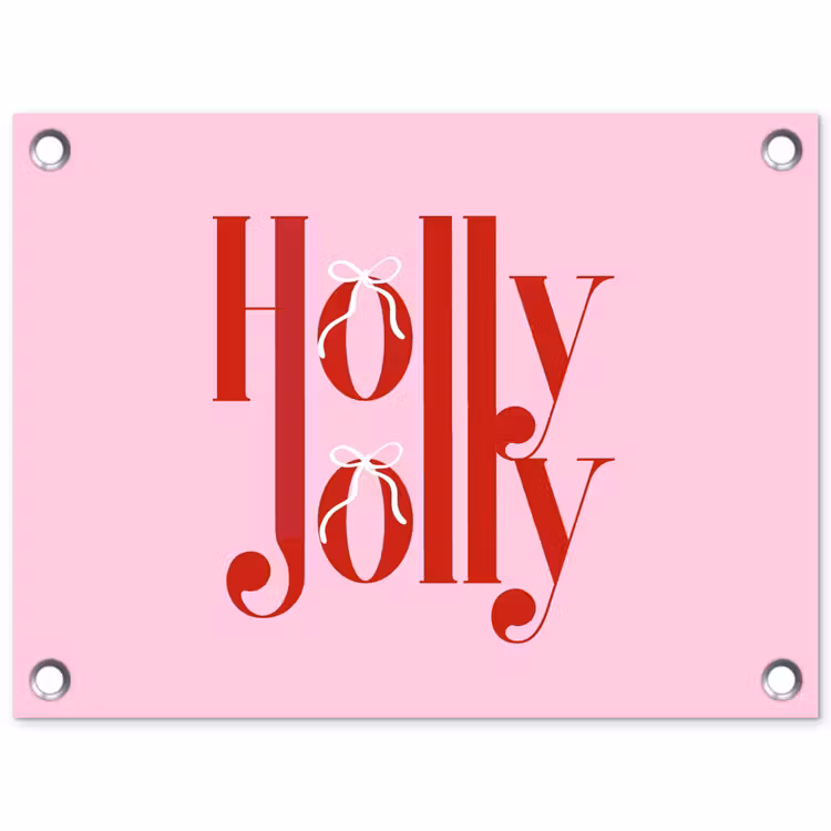 Gartenposter - Weihnachten – Text – Rot – Rosa — 1