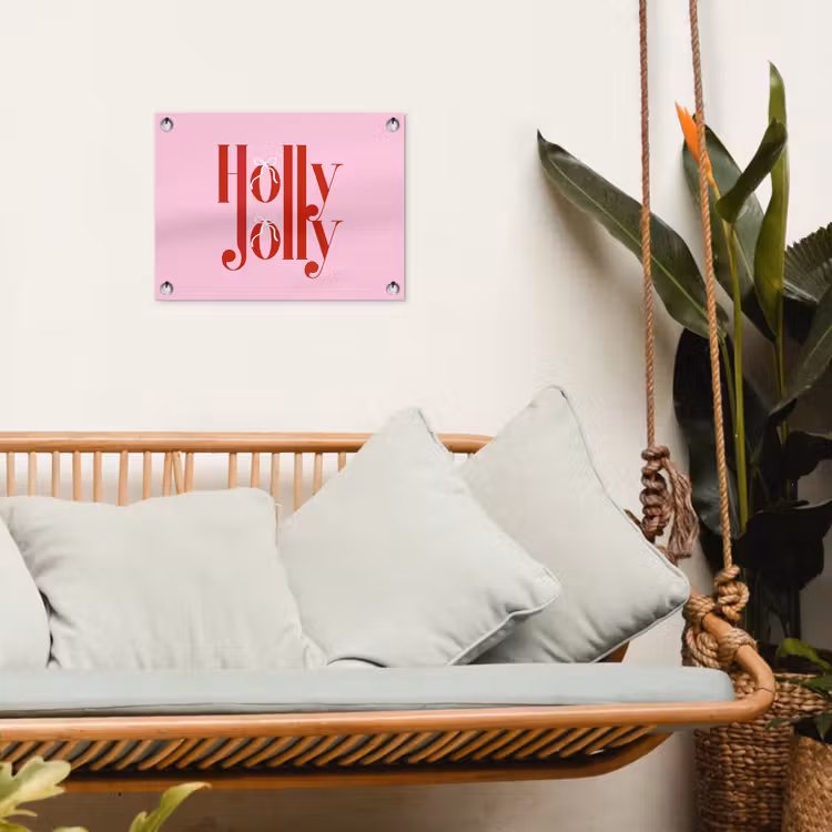 Gartenposter - Weihnachten – Text – Rot – Rosa — 4