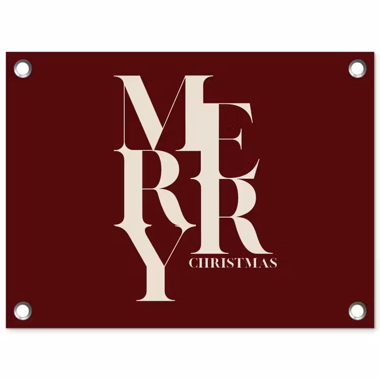 Gartenposter - Merry – Text – Dunkel – Rot — 1