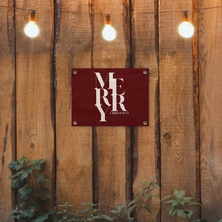 Gartenposter - Merry – Text – Dunkel – Rot — 2