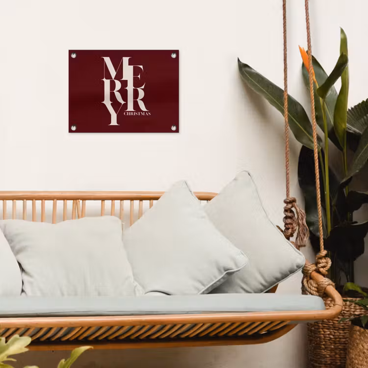 Gartenposter - Merry – Text – Dunkel – Rot — 4
