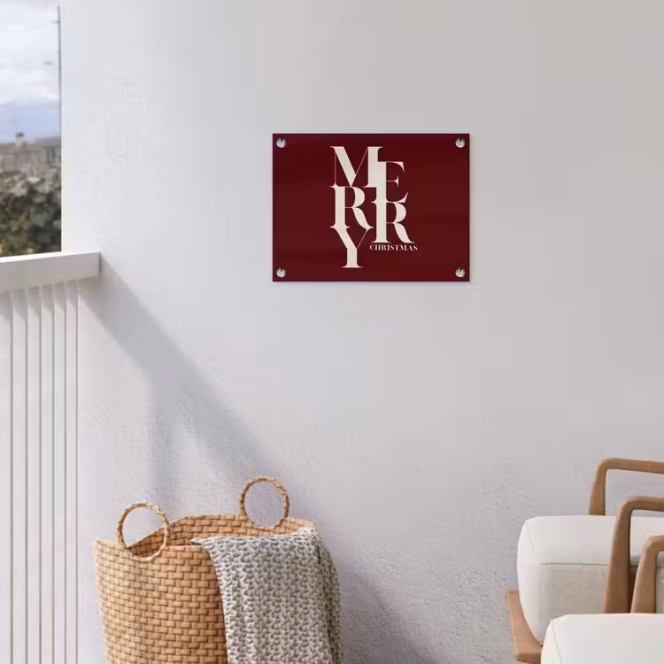 Gartenposter - Merry – Text – Dunkel – Rot — 5