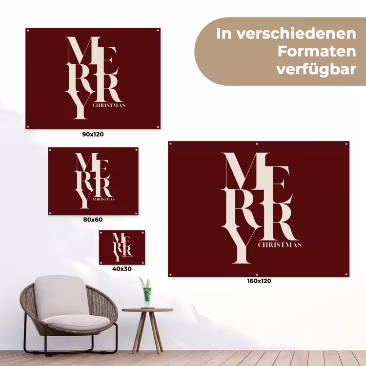 Gartenposter - Merry – Text – Dunkel – Rot — 6