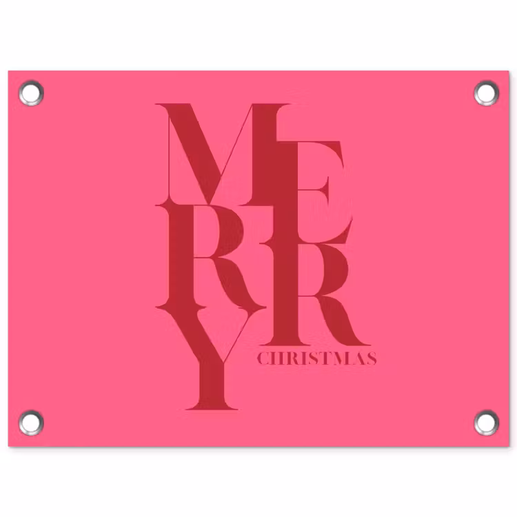 Gartenposter - Merry – Text – Weihnachten – Rosa — 1