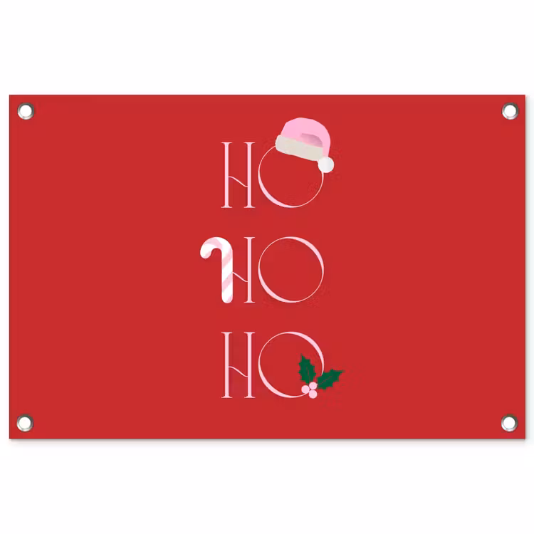 Gartenposter - Weihnachten – Text – Illustration – Rot — 1