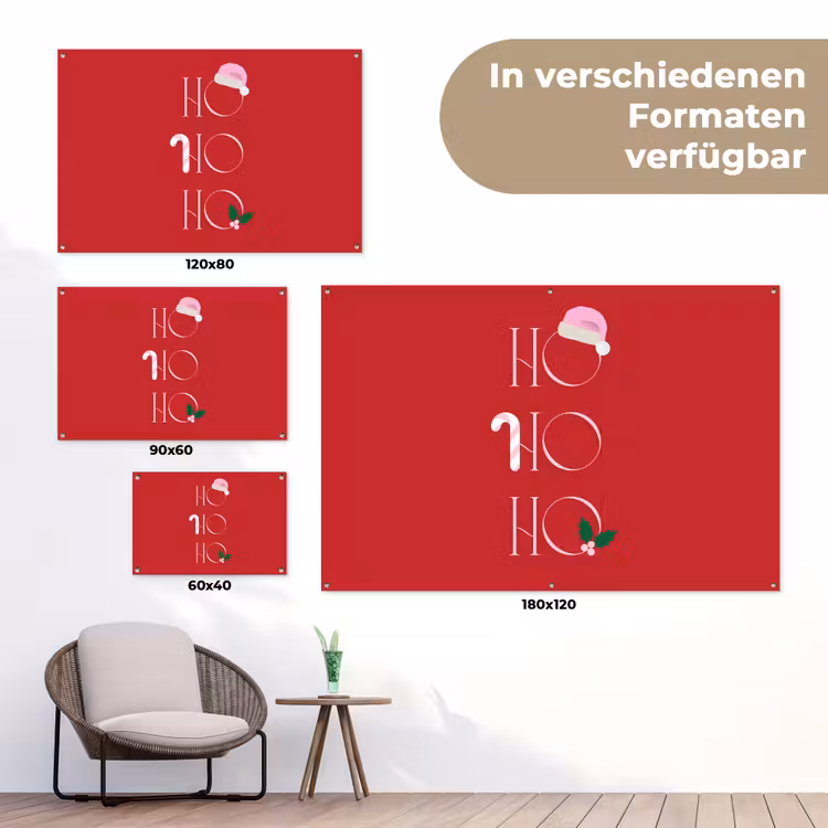 Gartenposter - Weihnachten – Text – Illustration – Rot — 6